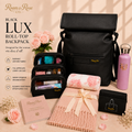 Black LUX roll-top backpack