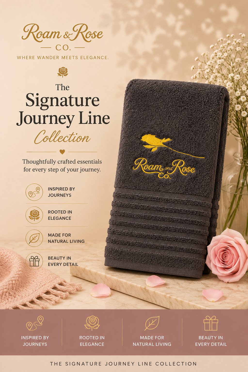 Roam & Rose Co. Bath Towel