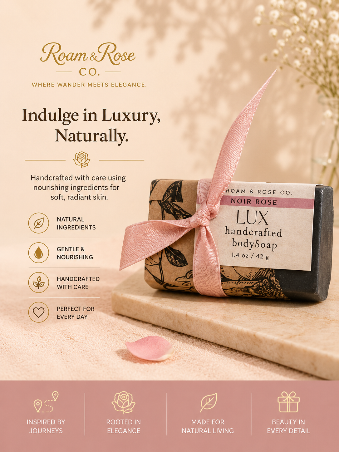Noir Rose LUX handcrafted body Soap (Natural ingredients)