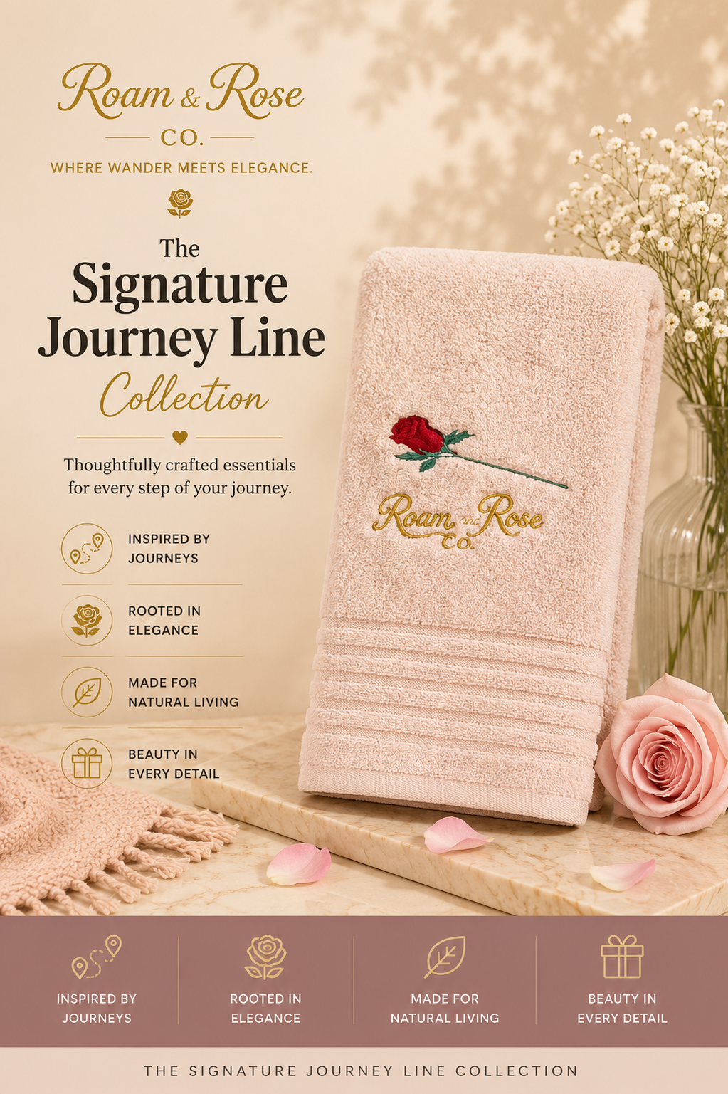Roam & Rose Co. Bath Towel